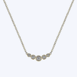 Bezel Set Graduating Diamond Bar Necklace