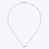 Bezel Set Graduating Diamond Bar Necklace