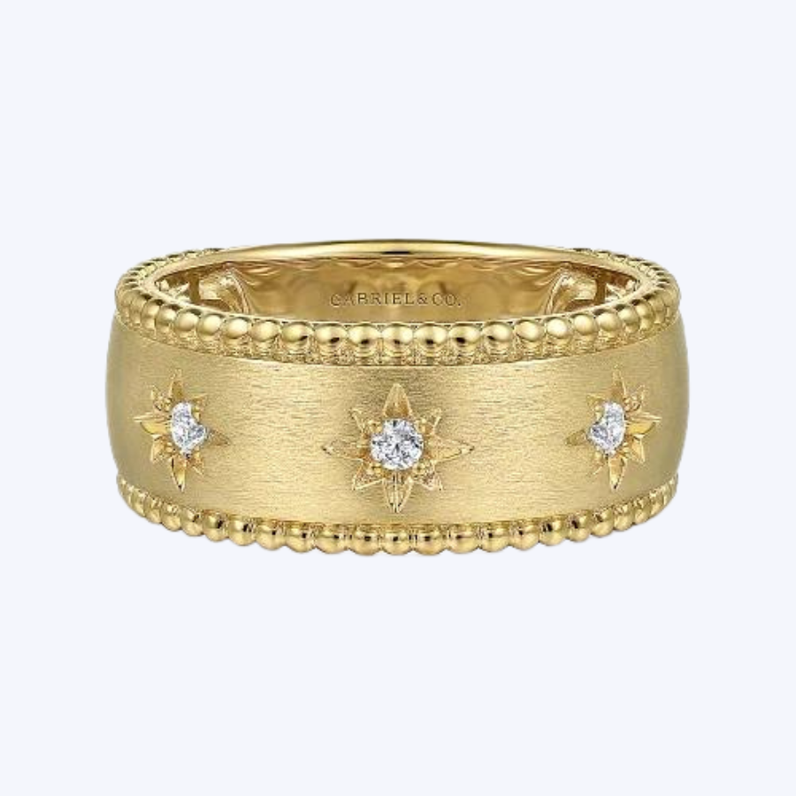 Diamond Wide Band Ladies Ring