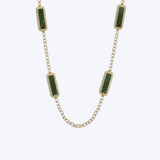 Malachite and Rope Station Necklace