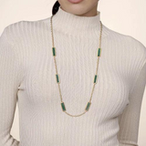 Malachite and Rope Station Necklace