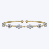 White-Yellow Gold Diamond Bangle