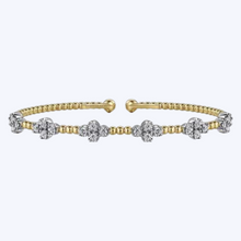 Load image into Gallery viewer, White-Yellow Gold Diamond Bangle
