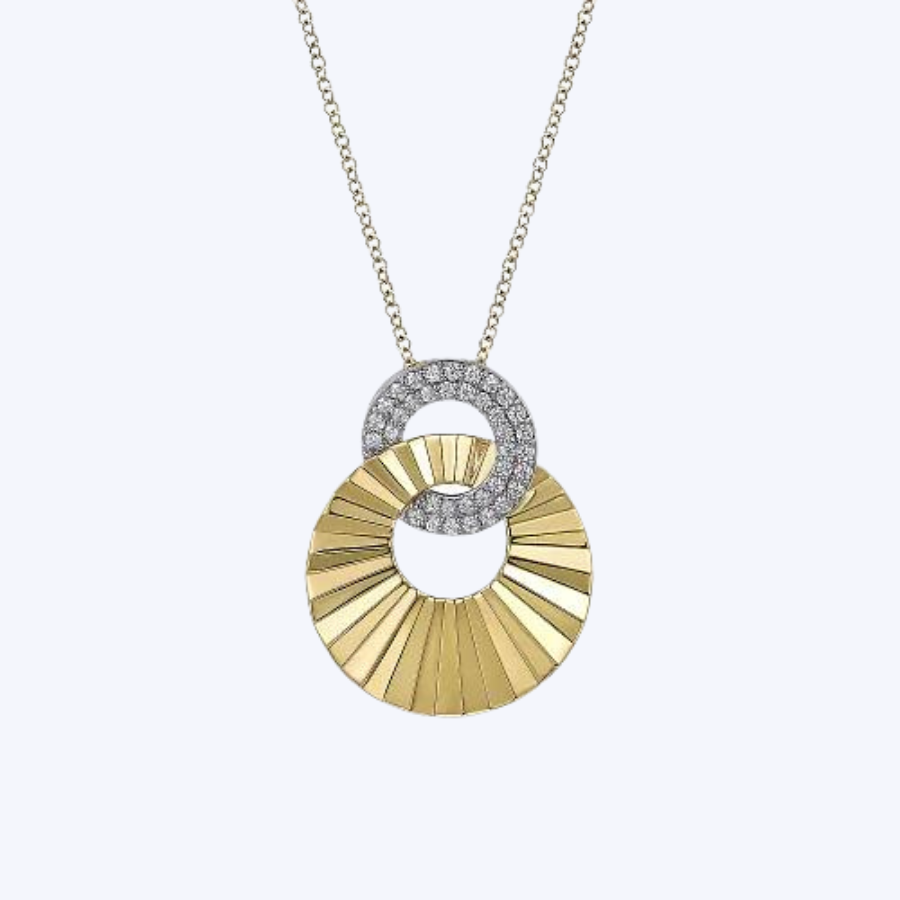 Diamond Cut Drop Pendant Necklace