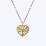 Diamond and Heart Pendant Necklace