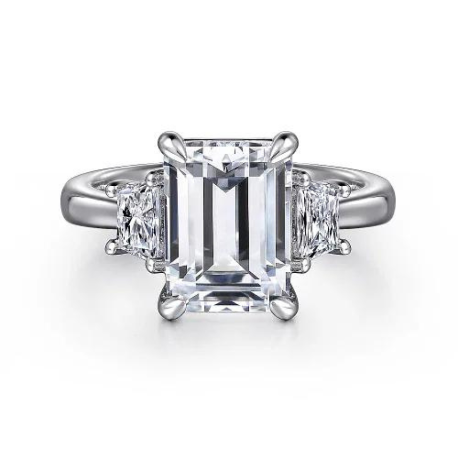 Barie Emerald Cut Three Stone Diamond Ring