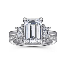 Load image into Gallery viewer, Barie Emerald Cut Three Stone Diamond Ring
