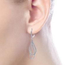 Load image into Gallery viewer, Layered Open Teardrop Diamond Drop Earrings
