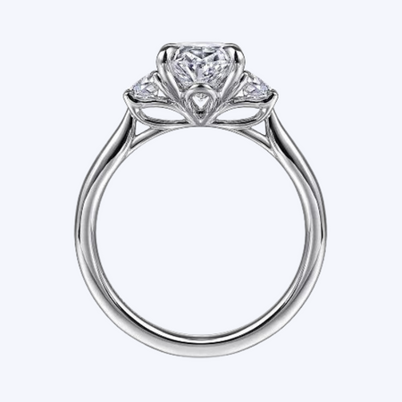 Devon Oval Three Stone Diamond Engagement Ring