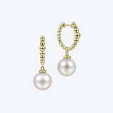 Pearls Drop Huggie Earrings