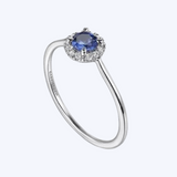 Diamond Halo Birthstone Ring