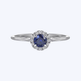 Diamond Halo Birthstone Ring