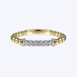 Band Stackable with Diamond Pave Center Bar