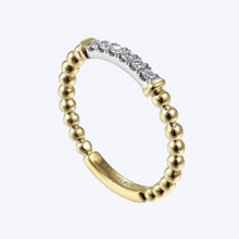 Load image into Gallery viewer, Band Stackable with Diamond Pave Center Bar
