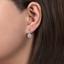 Load image into Gallery viewer, Round Diamond Cluster Leverback Earrings
