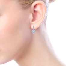 Load image into Gallery viewer, Round Diamond Cluster Leverback Earrings
