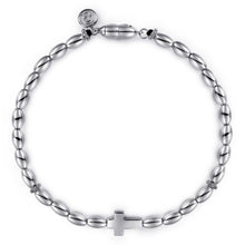 Load image into Gallery viewer, Sterling Silver Beaded Cross Bracelet
