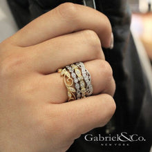 Load image into Gallery viewer, Twisted Filigree Diamond Stackable Ring
