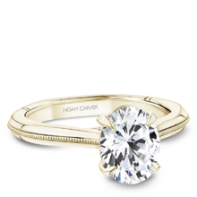 Load image into Gallery viewer, Claw Prong Milgrain Solitaire Engagement Ring
