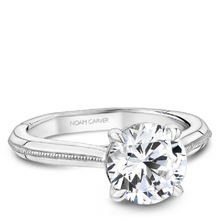 Load image into Gallery viewer, Claw Prong Milgrain Solitaire Engagement Ring
