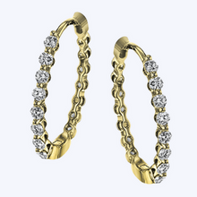 Load image into Gallery viewer, Single Prong Diamond Hoops
