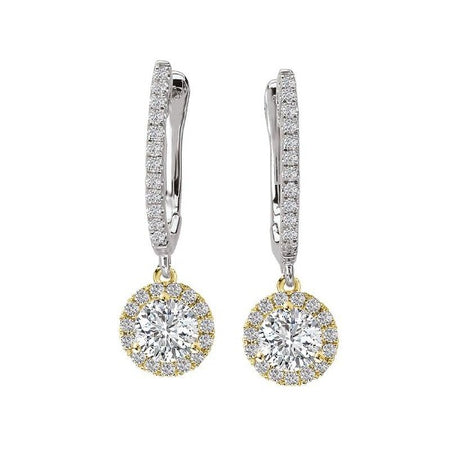 Elizia Two-Tone Dangle Diamond Earrings