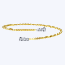 Load image into Gallery viewer, Bujukan Bead Bypass Bangle with Graduating Diamond Caps
