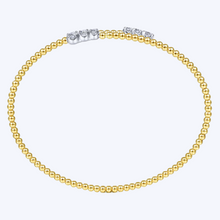 Load image into Gallery viewer, Bujukan Bead Bypass Bangle with Graduating Diamond Caps
