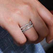 Load image into Gallery viewer, Criss-Cross Layered Diamond Ring
