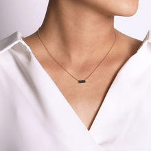 Load image into Gallery viewer, Rectangular Black Diamond Pendant Necklace
