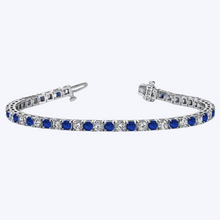 Load image into Gallery viewer, Alternating Sapphire &amp; Diamond Bracelet
