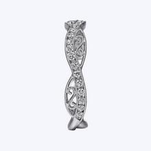 Load image into Gallery viewer, Twisted Filigree Diamond Stackable Ring
