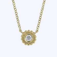 Load image into Gallery viewer, Round Bezel Set Diamond Pendant Necklace
