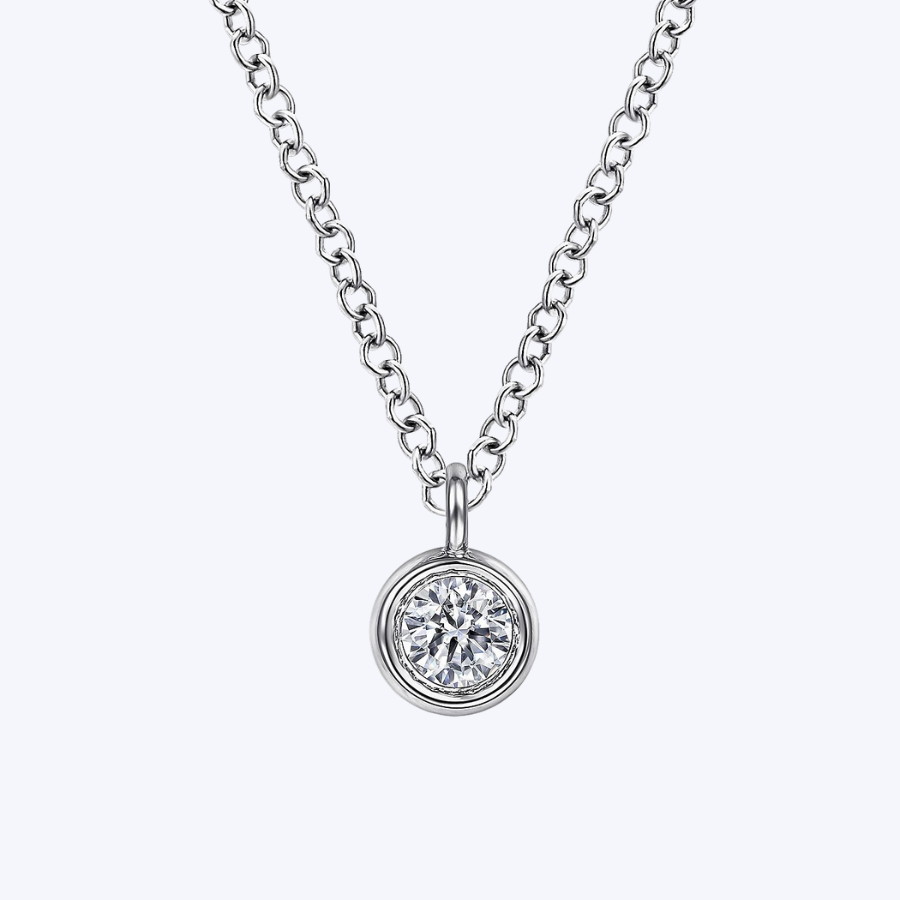 Bezel Set Diamond Pendant Necklace