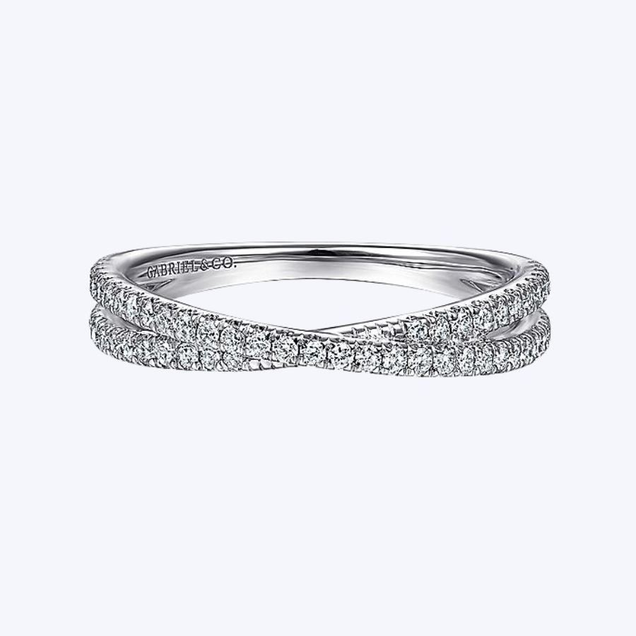 Criss-Cross Diamond Stackable Ring